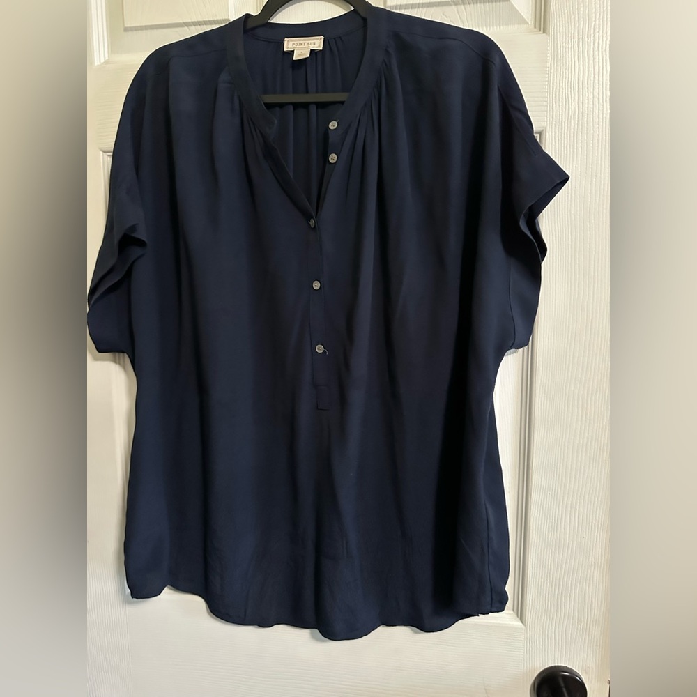 Point Sur Navy Blue Women's Blouse - Large